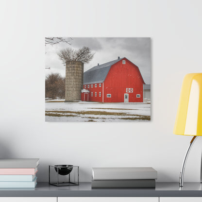 U R There Photography Hollow Corners Red Tree Silo I Rustic Farmhouse Acrylic Wall Print