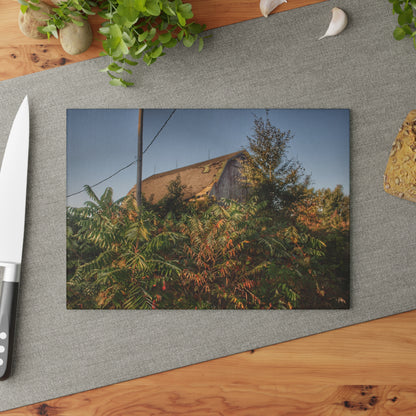 U R There Photography Hidden on Bearanger Road Rustic Farmhouse Tempered-Glass Cutting Board