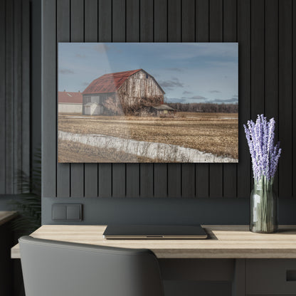 U R There Photography South Church Road Rusty Red Rustic Farmhouse Acrylic Wall Print
