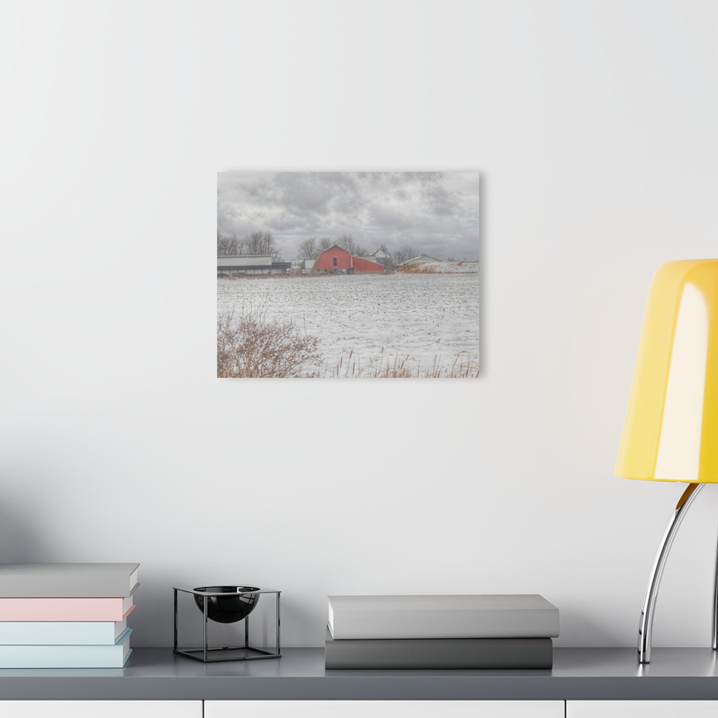 U R There Photography Maple Valley Road Red II Rustic Farmhouse Acrylic Wall Print