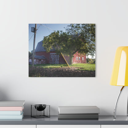U R There Photography Rochester Road Hidden Red Rustic Farmhouse Acrylic Wall Print