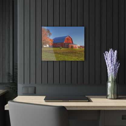 U R There Photography Shoemaker Road Red Rustic Farmhouse Acrylic Wall Print