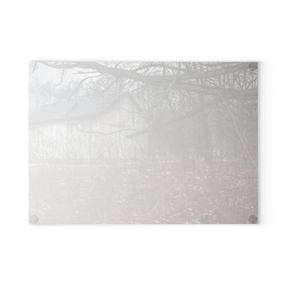 U R There Photography Norway Lake Road Hidden White Rustic Farmhouse Tempered-Glass Cutting Board