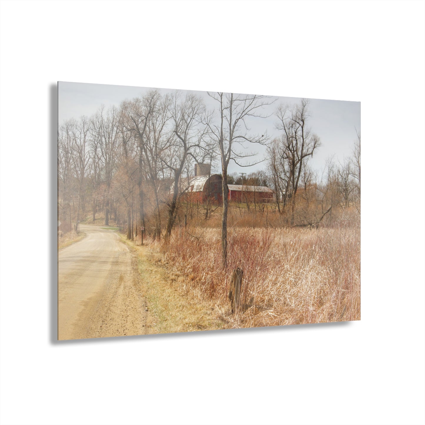 U R There Photography Hough Road Hidden Reds Rustic Farmhouse Acrylic Wall Print