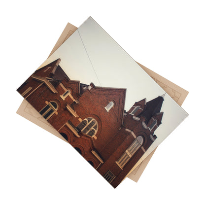 U R There Photography Brown City Methodist Church Rustic Farmhouse Decorative Ceramic Tile 6" × 8" Glossy