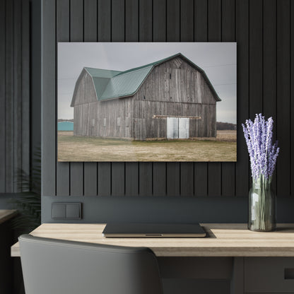U R There Photography Loomis Road Grey Rustic Farmhouse Acrylic Wall Print