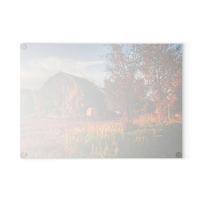 U R There Photography Lake Pleasant Road Grey Rustic Farmhouse Tempered-Glass Cutting Board 11"x 15"