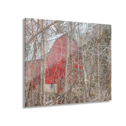 U R There Photography Lake Pleasant Hidden Red Rustic Farmhouse Acrylic Wall Print