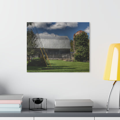 U R There Photography Ludwig Road Summer Grey and Silo Rustic Farmhouse Acrylic Wall Print