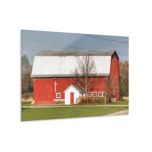 U R There Photography Bray Road Red I Rustic Farmhouse Acrylic Wall Print