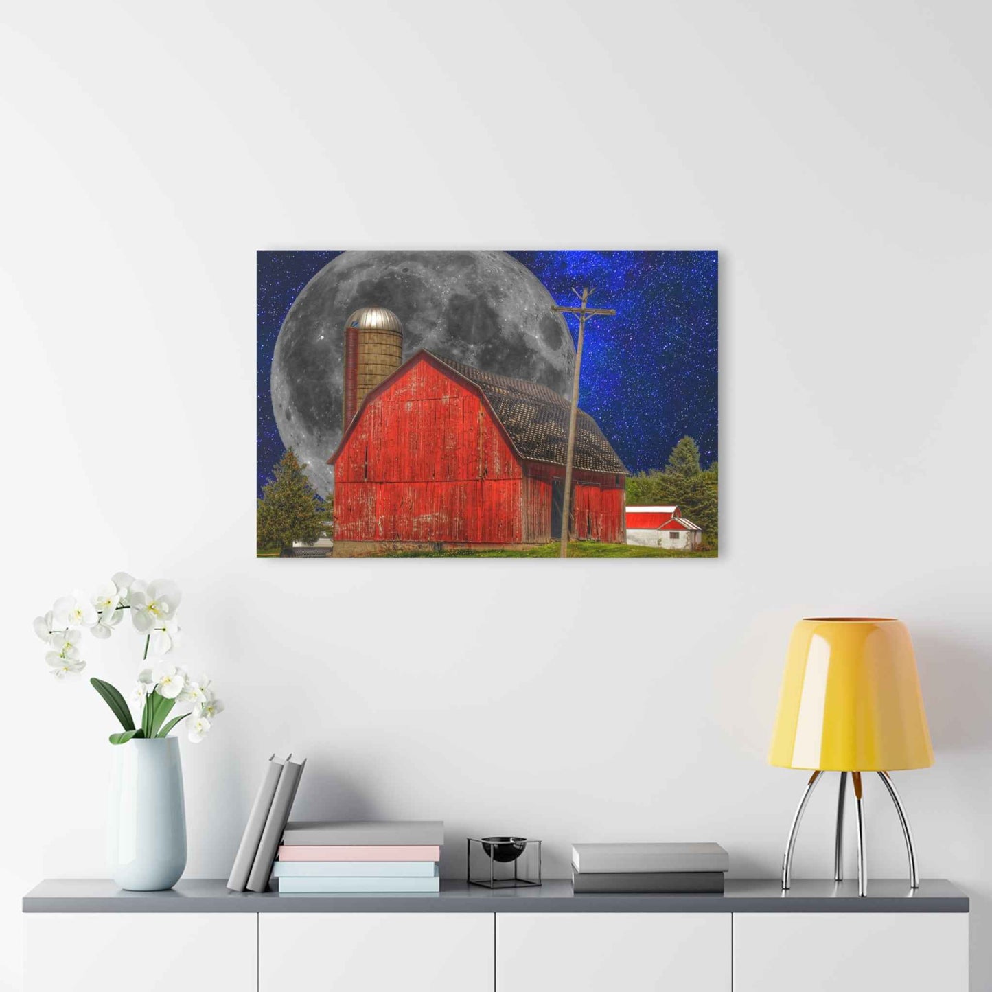U R There Photography Moon over Hollenbeck Rustic Farmhouse Acrylic Wall Print