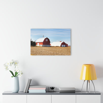 U R There Photography French Road Quilted Red Rustic Farmhouse Acrylic Wall Print