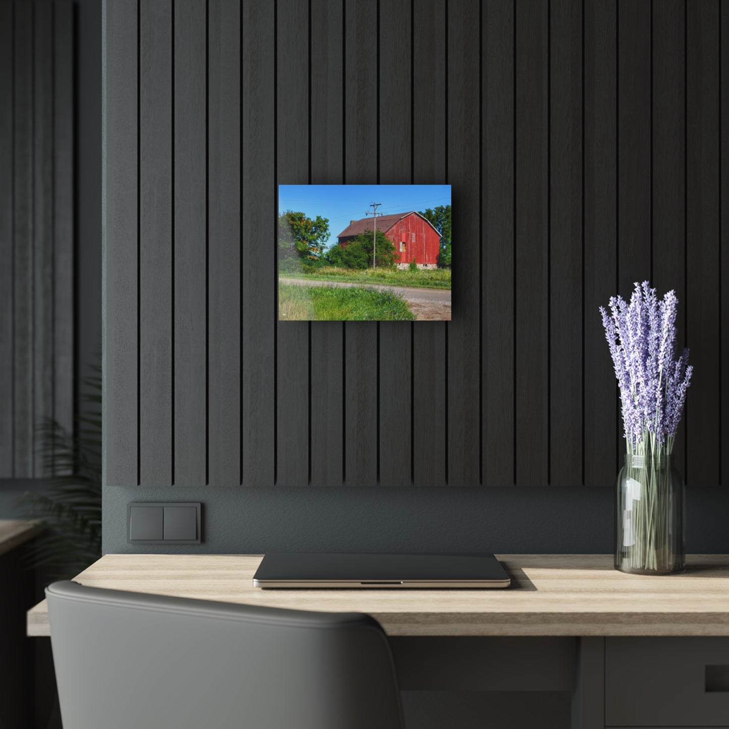 U R There Photography Armstrong Road Red II Rustic Farmhouse Acrylic Wall Print