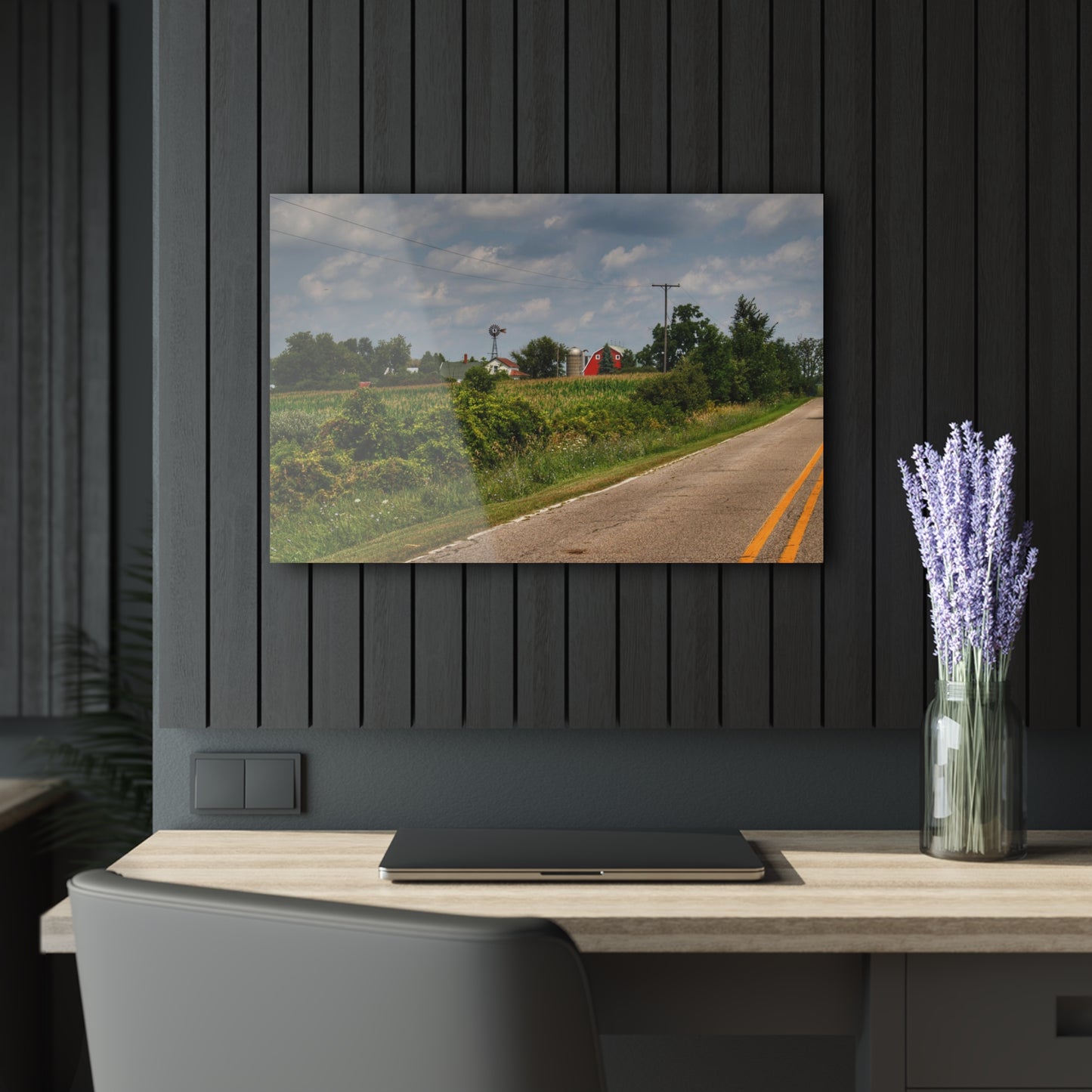 Rustic Farmhouse Wall Print Featuring Across the Field in Elba I
