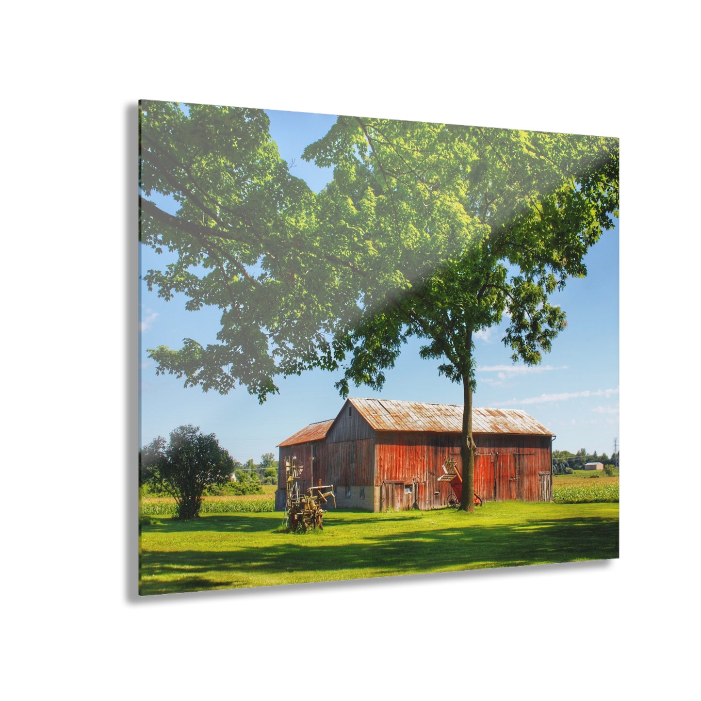 U R There Photography Hunters Creek Little Red Cow Barn Rustic Farmhouse Acrylic Wall Print