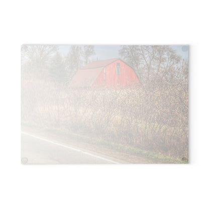 U R There Photography South Lake Pleasant Road Red Rustic Farmhouse Tempered-Glass Cutting Board