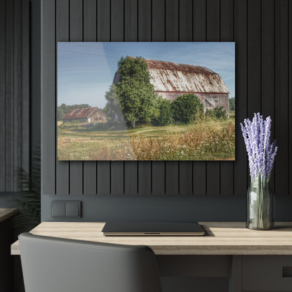 U R There Photography Barkley Road Red in Summer II Rustic Farmhouse Acrylic Wall Print