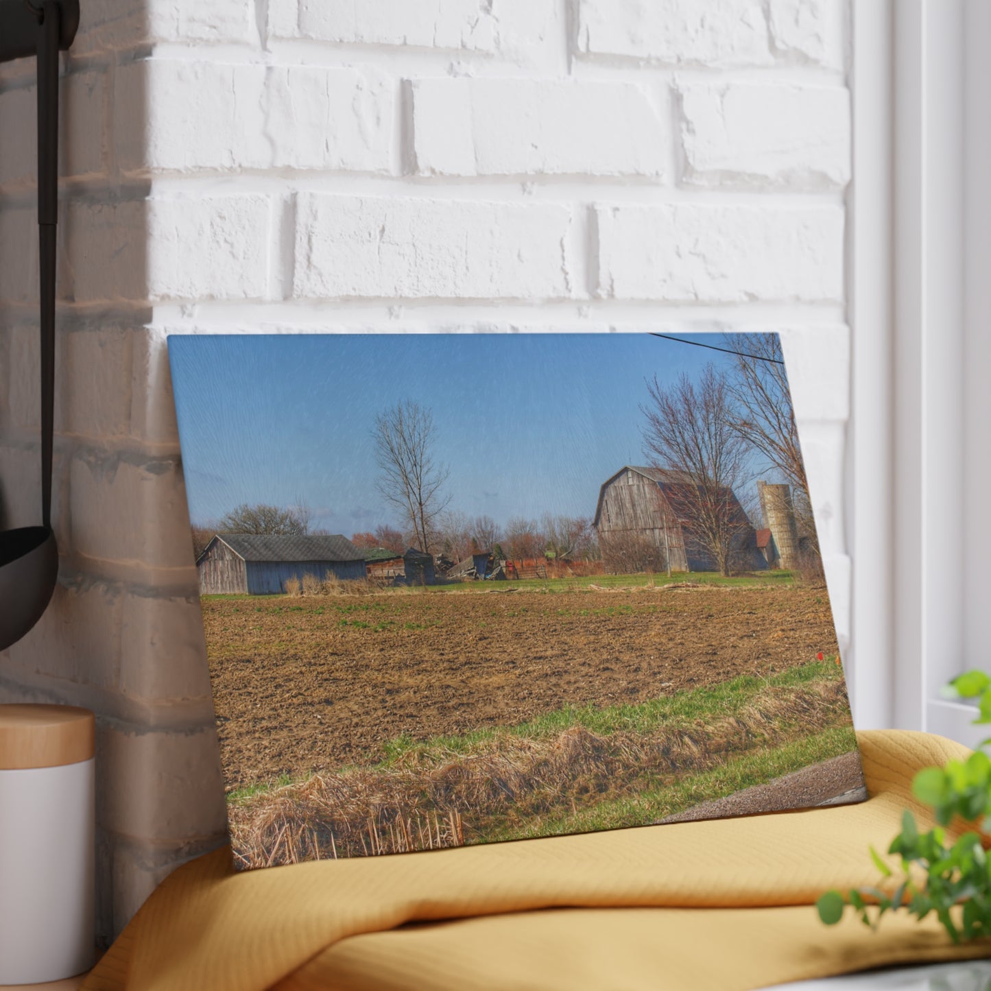 U R There Photography Stanley Road Greys Rustic Farmhouse Tempered-Glass Cutting Board