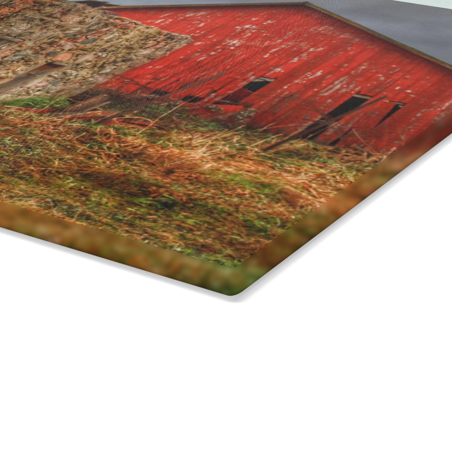 U R There Photography Stanley Road Ruins Rustic Farmhouse Tempered-Glass Cutting Board
