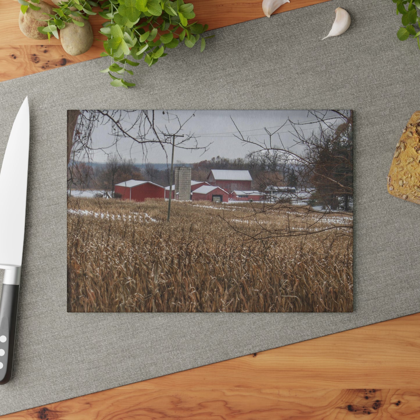 U R There Photography Beyond the Cornfield on Sutton Rustic Farmhouse Tempered-Glass Cutting Board