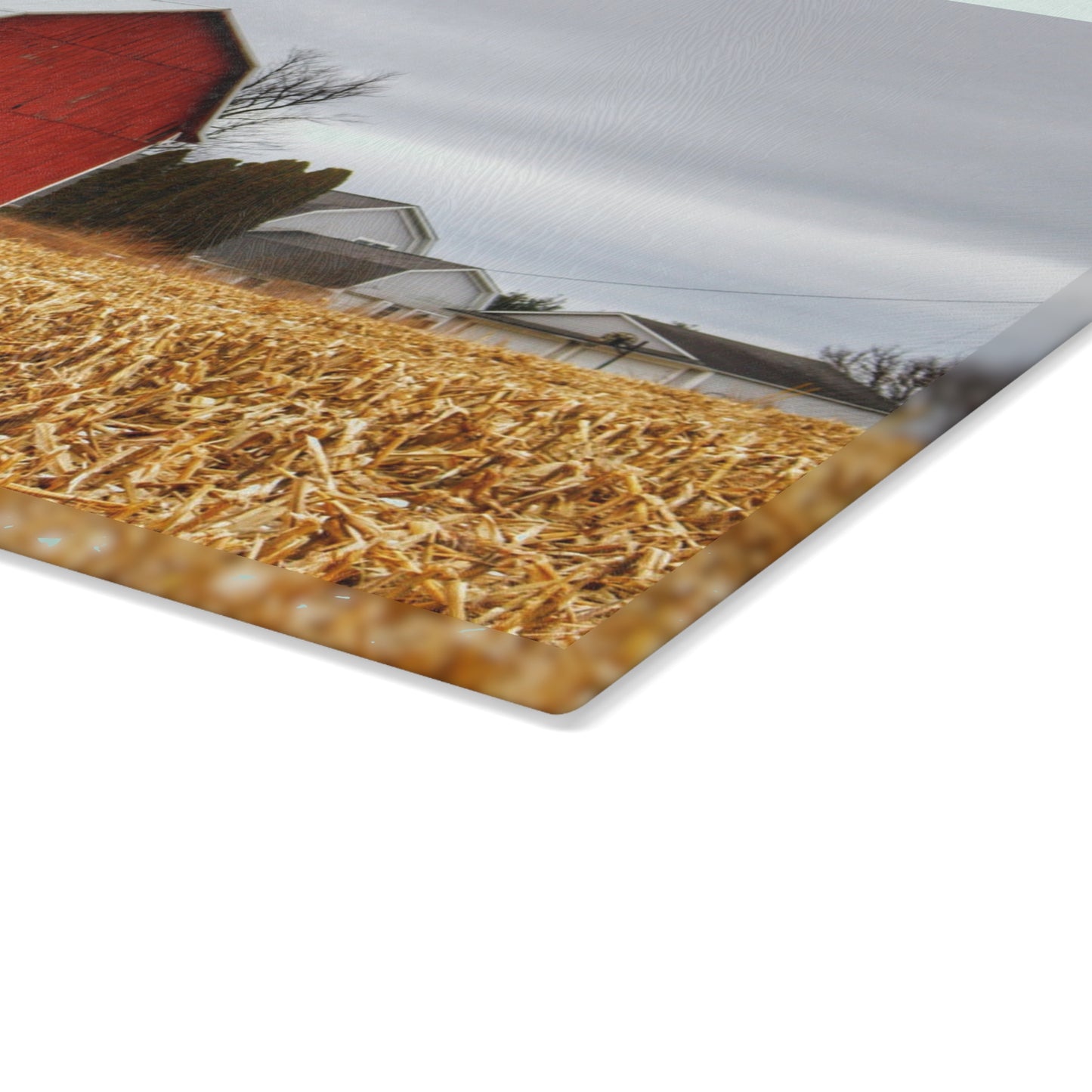 U R There Photography Jones Road Red Rustic Farmhouse Tempered-Glass Cutting Board