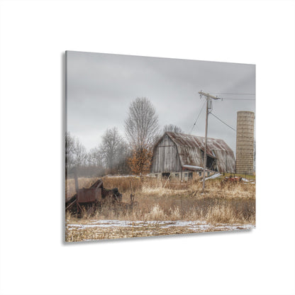 U R There Photography Norway Lake Road Grey Rustic Farmhouse Acrylic Wall Print