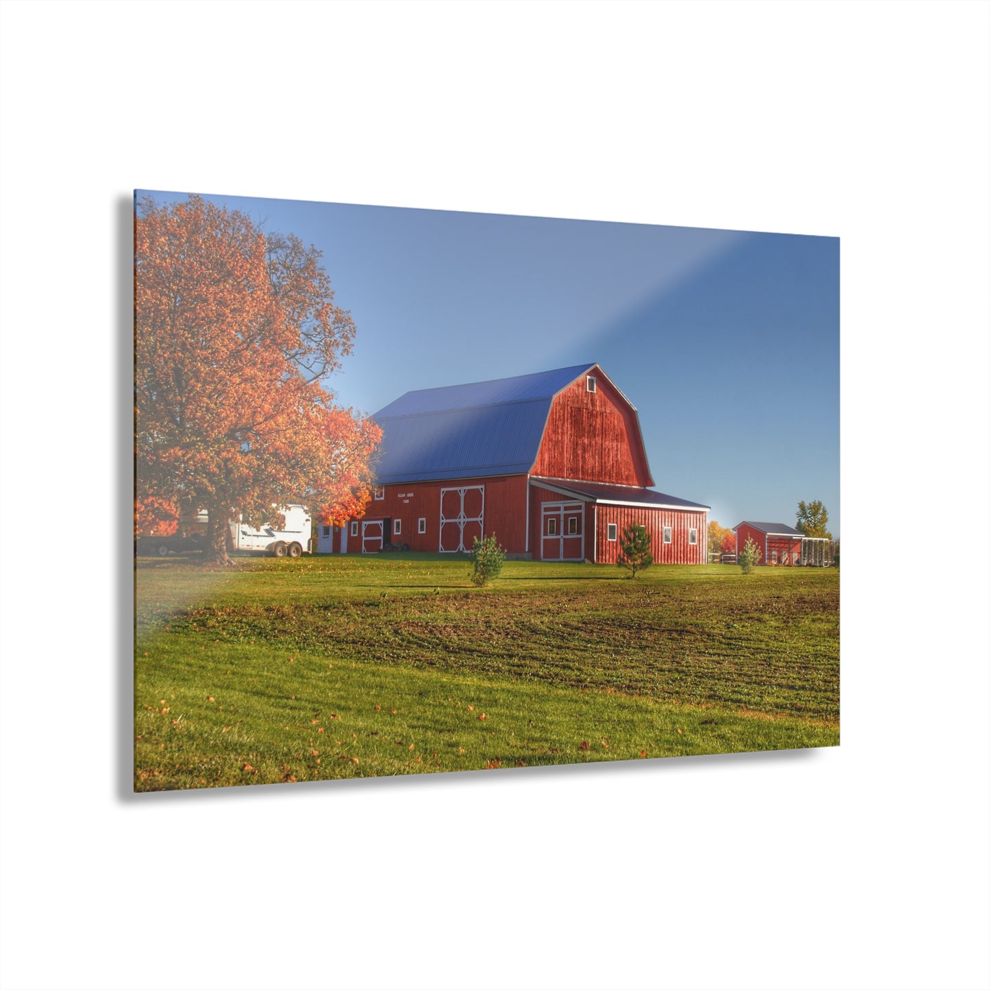 U R There Photography Shoemaker Road Red Rustic Farmhouse Acrylic Wall Print