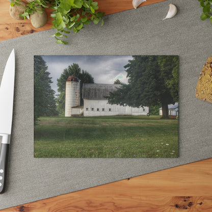 U R There Photography Marathon Road White Rustic Farmhouse Tempered-Glass Cutting Board