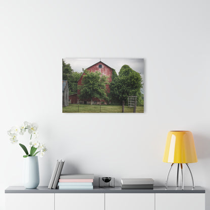 U R There Photography Otter Lake Road Hidden Red Rustic Farmhouse Acrylic Wall Print