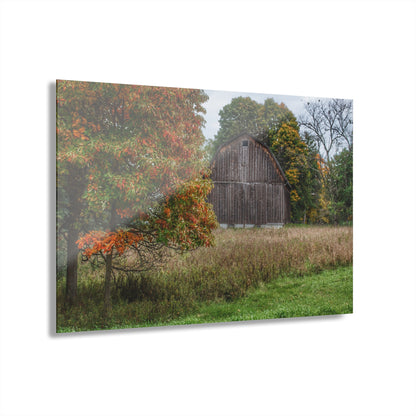 U R There Photography Mount Morris Road Grey in the Fall Rustic Farmhouse Acrylic Wall Print