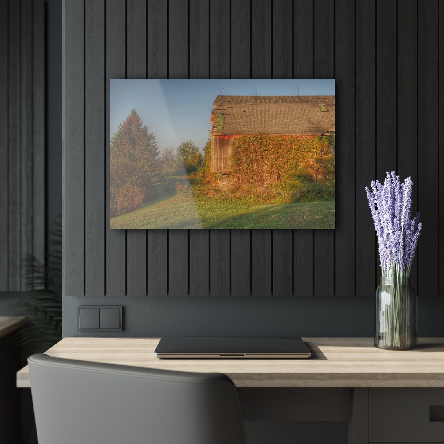 U R There Photography Bearanger Road Red Rustic Farmhouse Acrylic Wall Print