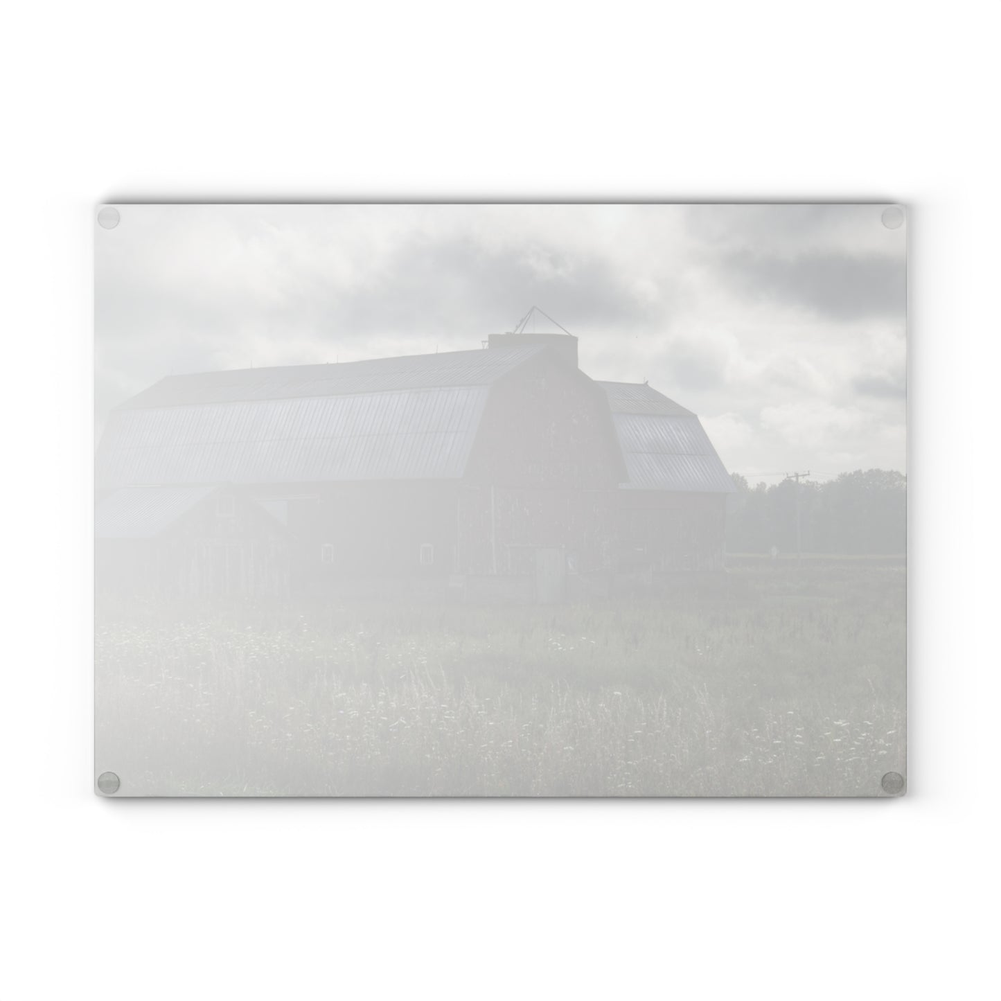U R There Photography Glover Road Reds Rustic Farmhouse Tempered-Glass Cutting Board