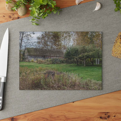 U R There Photography Grey Shack of Elmwood Rustic Farmhouse Tempered-Glass Cutting Board