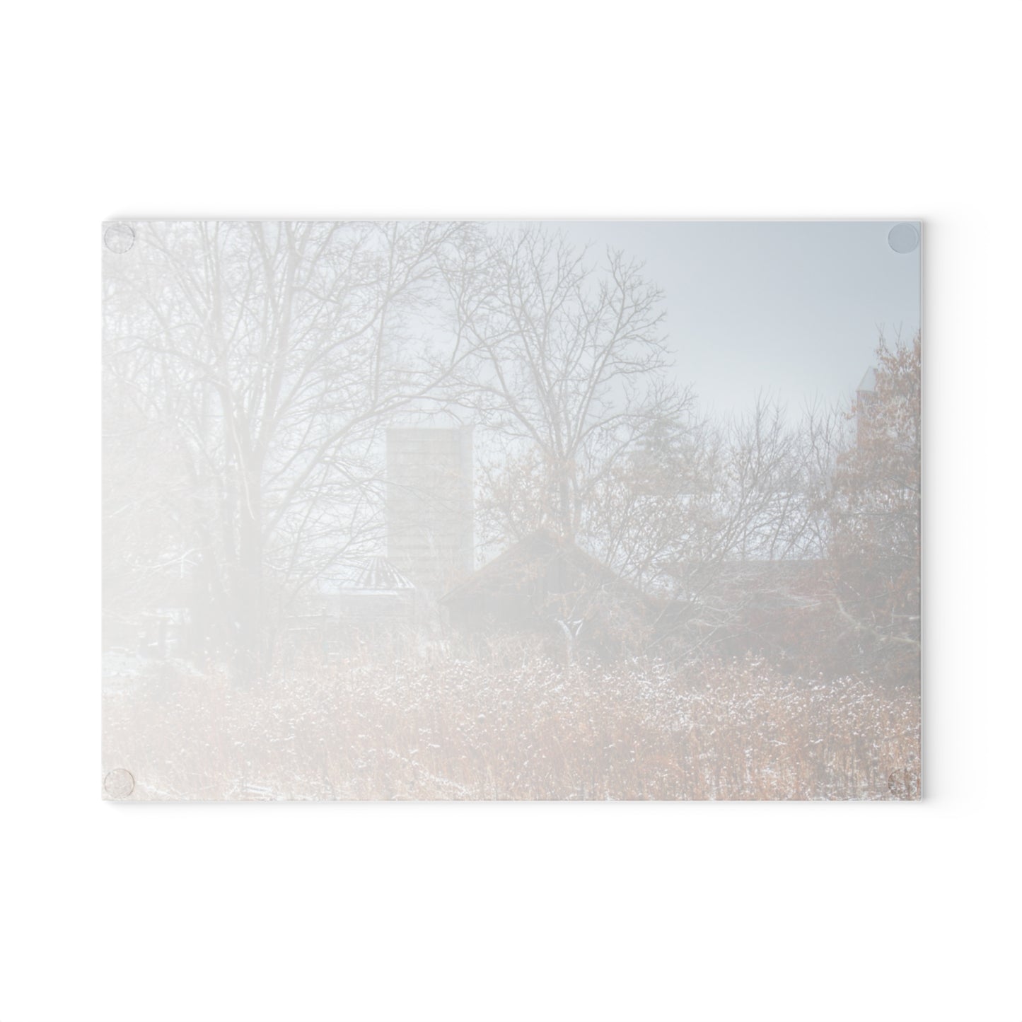 U R There Photography Wale Road Hidden Grey Rustic Farmhouse Tempered-Glass Cutting Board