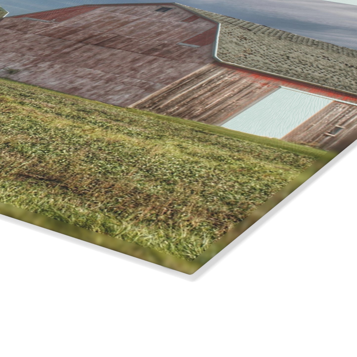U R There Photography Vassar Twin Reds Rustic Farmhouse Tempered-Glass Cutting Board