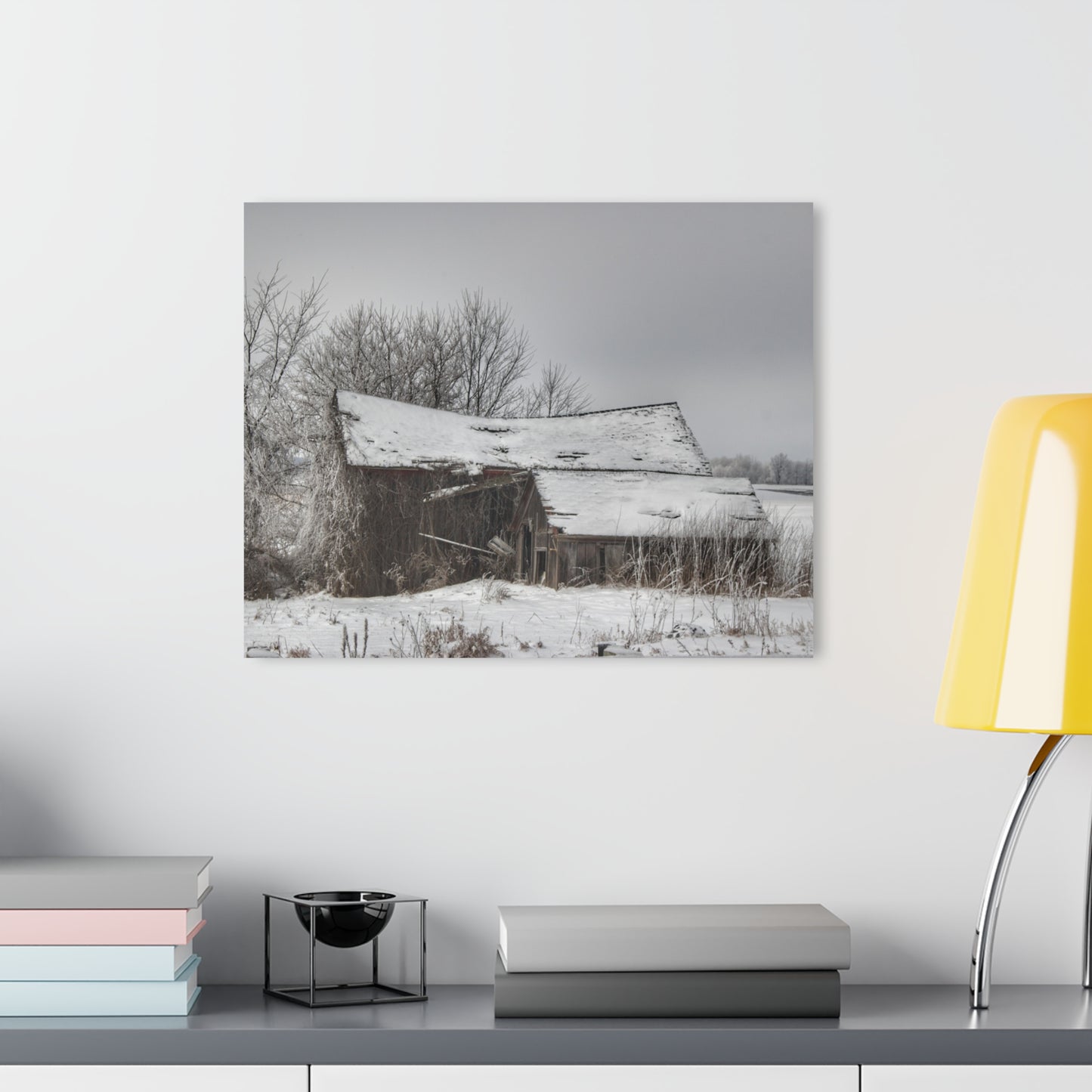 U R There Photography Grey Shacks of Mayville Rustic Farmhouse Acrylic Wall Print