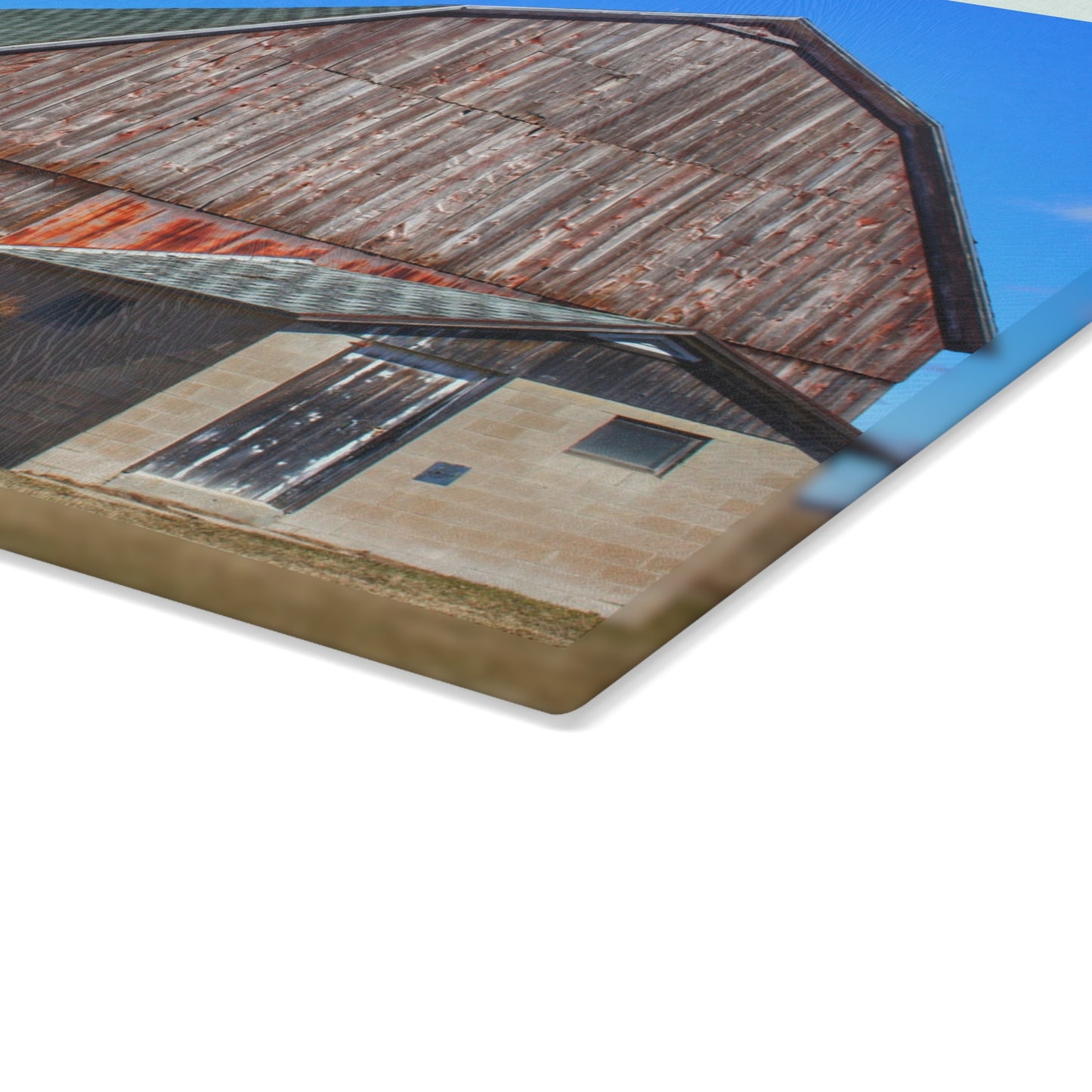 U R There Photography Roedel Road Red in Spring Rustic Farmhouse Tempered-Glass Cutting Board