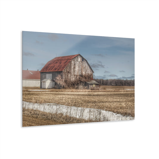 U R There Photography South Church Road Rusty Red Rustic Farmhouse Acrylic Wall Print