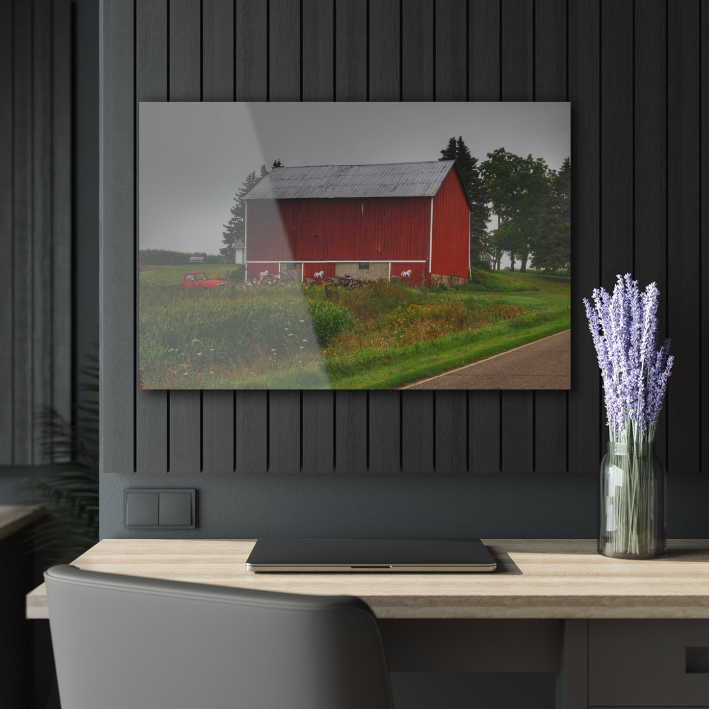 U R There Photography Brown Road Horse Barn I Rustic Farmhouse Acrylic Wall Print