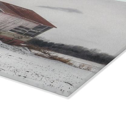U R There Photography Babcock Road Grey Rustic Farmhouse Tempered-Glass Cutting Board