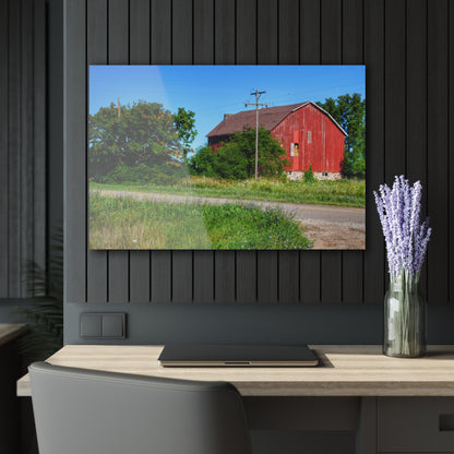 U R There Photography Armstrong Road Red II Rustic Farmhouse Acrylic Wall Print
