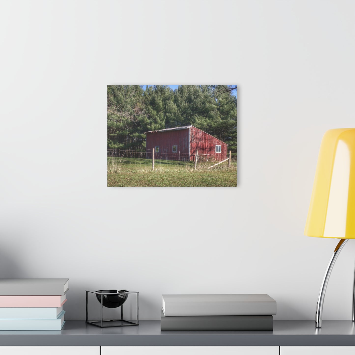 U R There Photography Little Red Shack Rustic Farmhouse Acrylic Wall Print