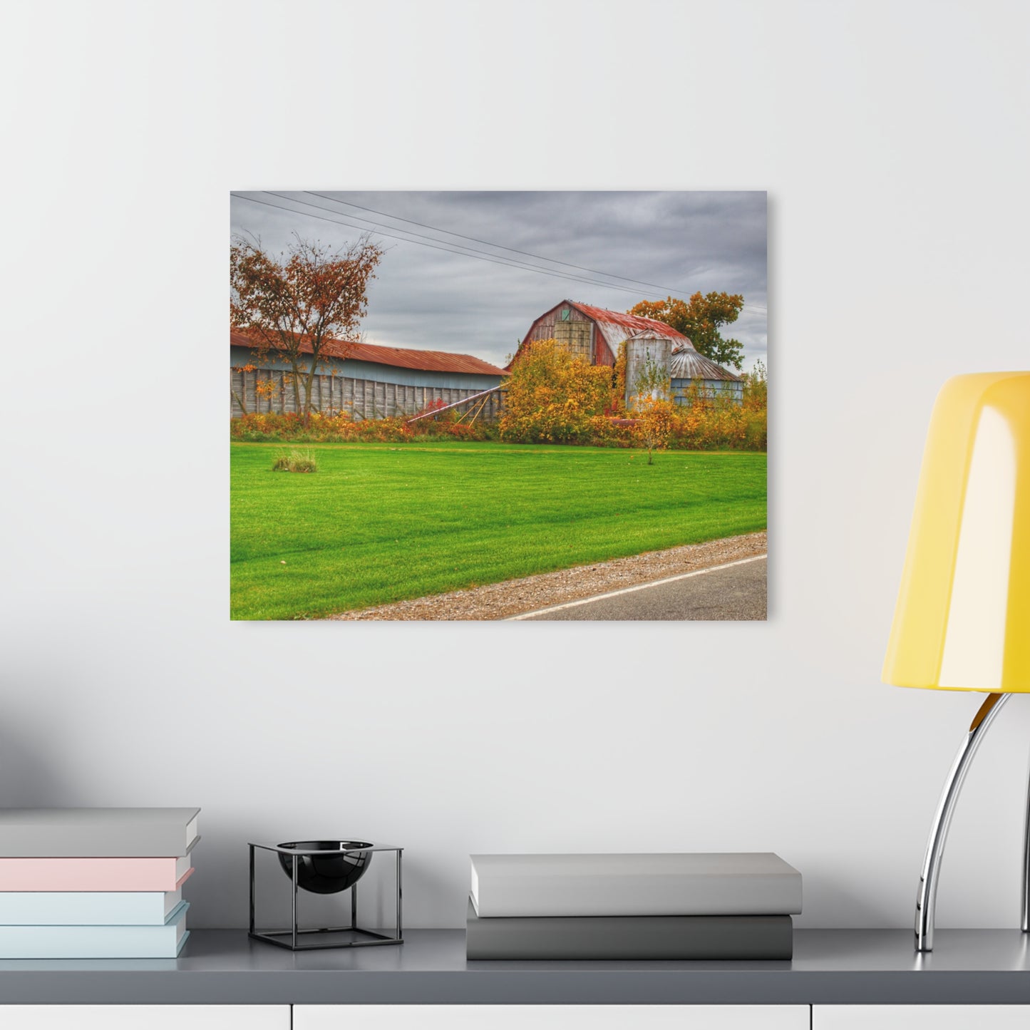 U R There Photography Galbraith Road Red Rustic Farmhouse Acrylic Wall Print