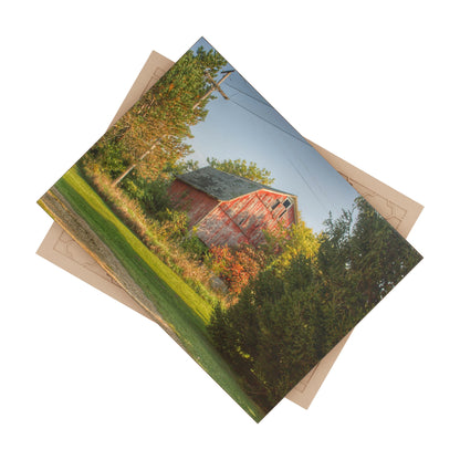 U R There Photography Belle River Red I Rustic Farmhouse Decorative Ceramic Tile