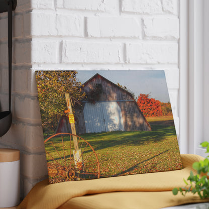 U R There Photography Cade Road Quonset Rustic Farmhouse Tempered-Glass Cutting Board