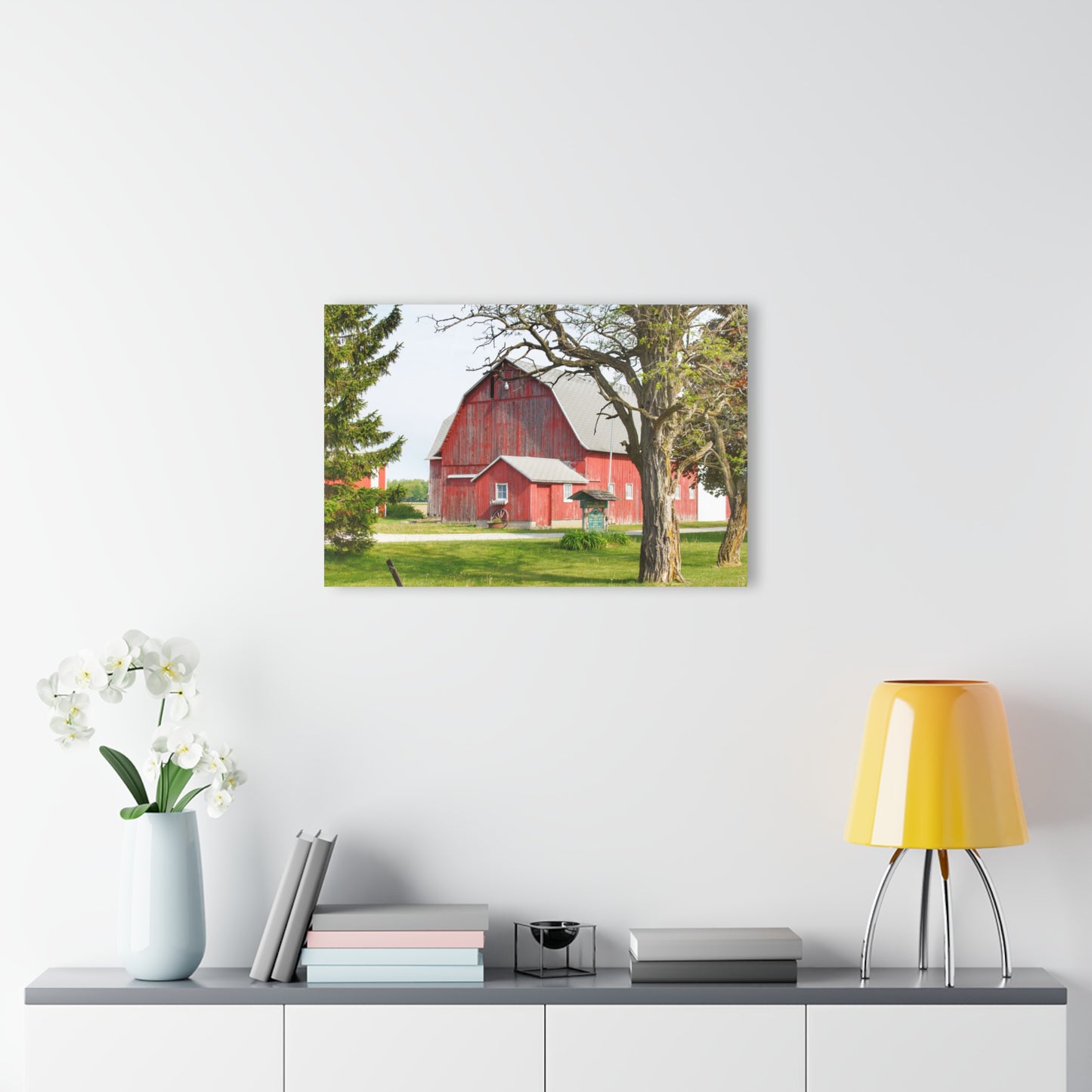 U R There Photography French Road Centennial Reds I Rustic Farmhouse Acrylic Wall Print
