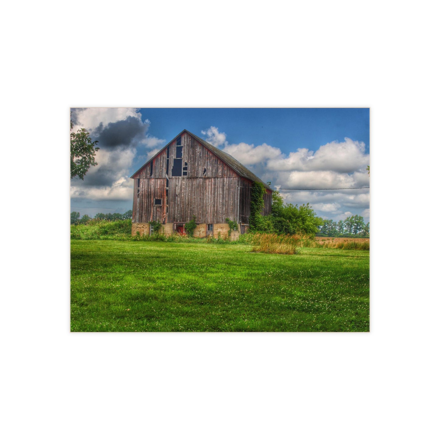 U R There Photography Bohms Road Grey I Rustic Farmhouse Decorative Ceramic Tile