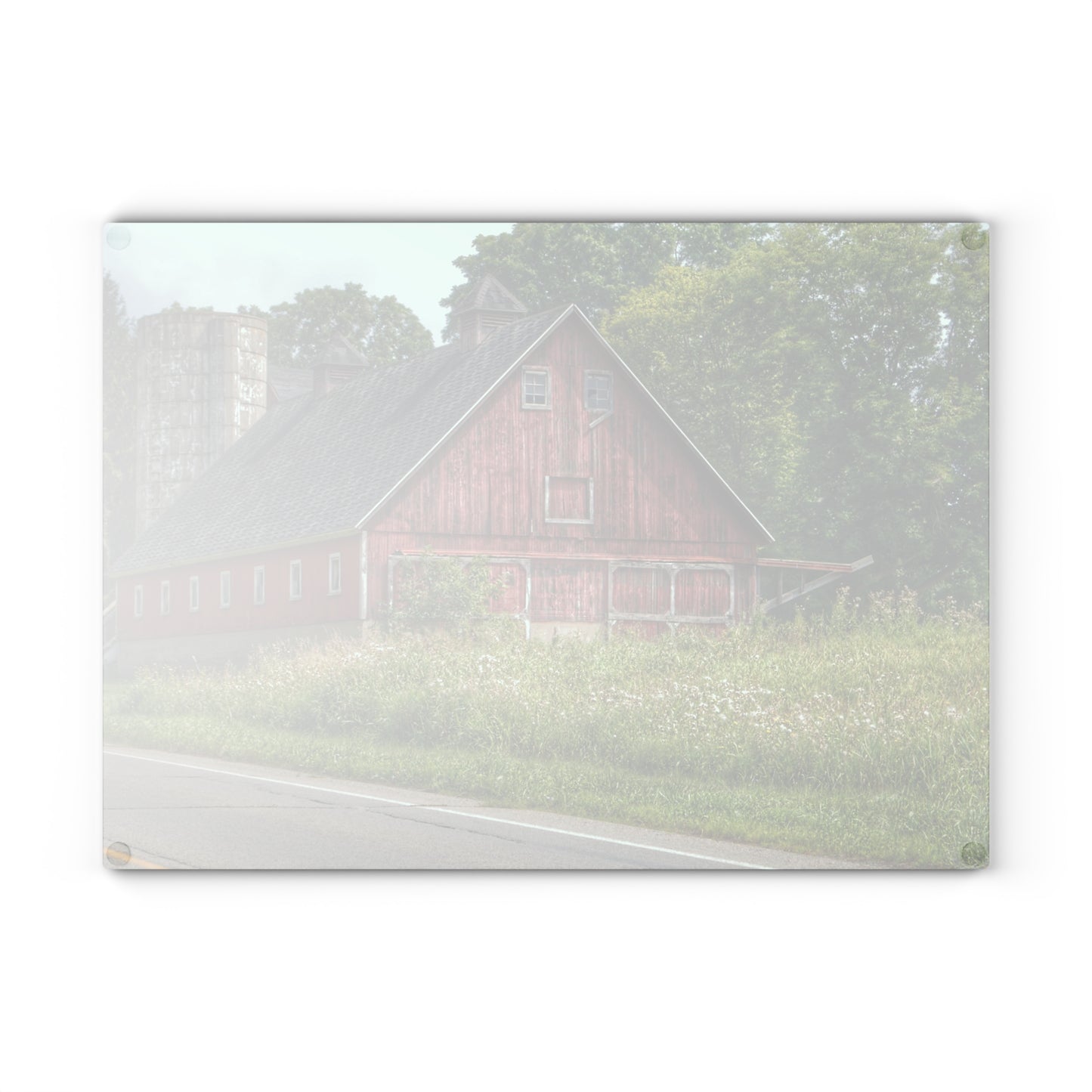 Barn Boutique Rustic Tempered-Glass Cutting Board| Metamora Red I