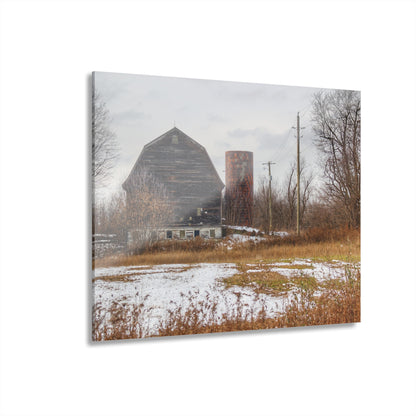 U R There Photography Secord Lake Road Grey Rustic Farmhouse Acrylic Wall Print
