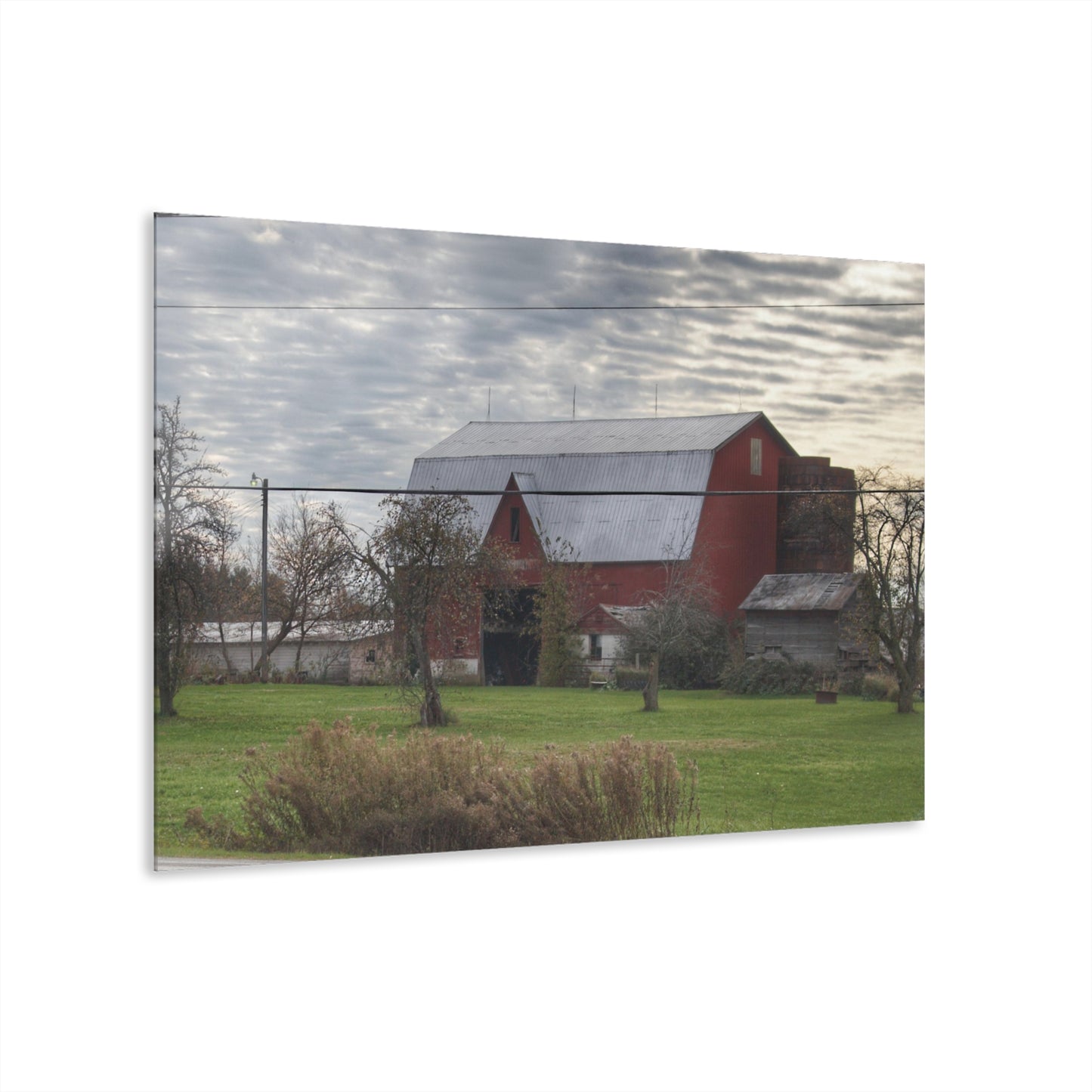 U R There Photography Dodge Road Red Rustic Farmhouse Acrylic Wall Print